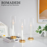 1 x Brand New Romadedi Gold Candlestick Candle Holder - Pack of 6 Metal Candlestick Holders with Glass Cylinder without Base Candlestick for Taper Candles Wedding Party Table Birthday Christmas Home Decoration - RRP €54.7