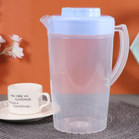 1 x Brand New BESTonZON Plastic Jug With Lid Clear Plastic Jug Water Carafe Iced T Jug Large Capacity for Water T Dairy Flat Juice Lemonade 2L Blue  - RRP €14.11