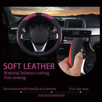 1 x RAW Customer Returns Pahajim Steering Wheel Cover Car Universal Steering Wheel Cover Anti-Slip Breathable Steering Wheel Covers Splicing Steering Wheel Protector Made of Microfiber Leather 38cm Black Purple  - RRP €20.06