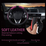 1 x RAW Customer Returns Pahajim Steering Wheel Cover Car Universal Steering Wheel Cover Anti-Slip Breathable Steering Wheel Covers Splicing Steering Wheel Protector Made of Microfiber Leather 38cm Black Purple  - RRP €20.06