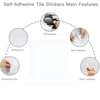 15 x Brand New Decoroom Tile Stickers White 24pcs 15x15cm Glossy Foil Vinyl Self Adhesive Wall Tiles Peel and Stick Vinyl PVC Waterproof Home Decor Stick on Tiles Transfers Kitchen Bathroom Backsplash - RRP €173.85