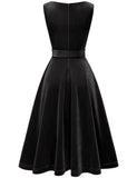 1 x Brand New Gardenwed Women s Velvet Dress 50s Cocktail Dress Rockabilly Dresses Petticoat Festive Wedding Black XL - RRP €36.29