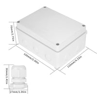 1 x RAW Customer Returns Aoyfuwell Junction box waterproof IP65, surface-mounted junction box, outdoor distribution box, electrical project boxes, ABS cable junction box for electrical junction box control - 150 x 110 x 70 mm - RRP €9.99