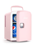 1 x RAW Customer Returns AstroAI Mini Fridge, 4 Liter Fridge 6 Cans, Small Refrigerator with 220V AC 12V DC Power Cord for Cars, Offices, Dorms and Cosmetics, Pink - RRP €49.99