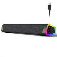 1 x RAW Customer Returns SOULION R30 Plus Computer Speakers, USB Powered Bluetooth PC Soundbar, LED Lights with Switch Button, Portable Computer Soundbar for Desktop Laptops, Black No 3.5mm AUX  - RRP €29.99