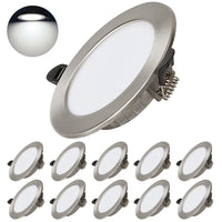 1 x RAW Customer Returns Dexnump Recessed LED Spotlight 230V, 7W 700LM LED Spot Ultra Flat Installation Depth 25mm, Ceiling Spotlights 75-95mm Installation Diameter,  , Kitchen, AC175-265V, Set of 10 Cool White 6000K  - RRP €43.99