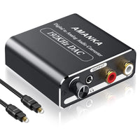 1 x RAW Customer Returns AMANKA Digital Analog Converter with adjustable volume, 192 kHz DAC Converter Digital SPDIF Coaxial Toslink to Analog Stereo L R RCA 3.5mm Jack Adapter, for Xbox HDTV Speakers etc.-Aluminum - RRP €18.06