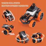 2 x Brand New Remote-controlled car for ages 3-12, RC off-road transforming monster truck with LED light, 360 flips stunt car gift for children girls boys, built-in practical USB charging - RRP €21.58