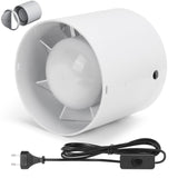 1 x RAW Customer Returns XIIW bathroom fan 100mm exhaust fan with backflow flap, bathroom fan bathroom fan exhaust fan with EU plug 95 m h, 12 watts 34dB wall fan for bathroom, toilet, kitchen - RRP €26.21