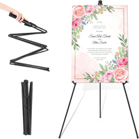 1 x RAW Customer Returns Easel Stand for Wedding Sign Poster 63 160cm Tripod Folding Portable Artist Floor Easels for Display Show Black  - RRP €20.17