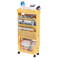 1 x RAW Customer Returns DOEWORKS Storage Cart Bookshelf Small, 5-Tier Storage Cart with Wheels, Rolling Cart, Storage Rack for Kitchen, Bathroom, Bedroom, Office, White - RRP €36.38