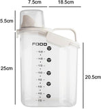 1 x RAW Customer Returns PDOOR Cereal Containers, Airtight Plastic Kitchen Boxes with Flip-Top Lid, Dry Food Dispenser for Flour, Sugar, Rice, Oats, BPA Free-2000ml, White - RRP €18.99