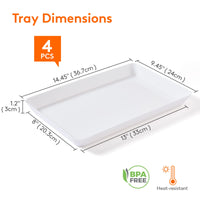 1 x RAW Customer Returns Lifewit Plastic Serving Tray, Serving Platters for Party, BPA Free Reusable Food Bowl for Snacks, Food, Cookies, 4 Piece Set, 36.7 x 24 cm - RRP €21.99