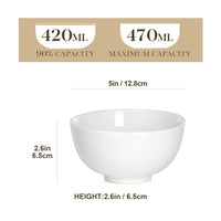 1 x RAW Customer Returns MALACASA, Regular Series, 8-piece porcelain cream white cereal bowl set, 450ml soup bowl, rice bowl, snack bowl, dessert bowl for salad, soups, ramen, fruit etc. 12.7x12.7x6.2cm - RRP €35.5