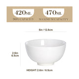 1 x RAW Customer Returns MALACASA, Regular Series, 8-piece porcelain cream white cereal bowl set, 420ml soup bowl, rice bowl, snack bowl, dessert bowl for salad, soups, ramen, fruit etc. 12.7x12.7x6.2cm - RRP €35.5