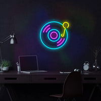 1 x RAW Customer Returns YuanDian Record Neon Sign, Music LED Neon Lights for Live Music Room Wall Decoration, Gift Ideas for Boys Recording Studio Nephew Men Teenager Son Grandson - RRP €34.67