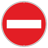 1 x RAW Customer Returns Pubblimania Prohibited direction Prohibition of access 3 mm thick aluminum round metal traffic sign sign for outdoor 30 prohibited direction  - RRP €21.99