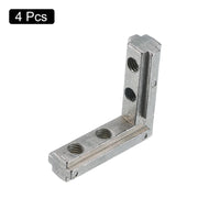 1 x RAW Customer Returns sourcing map L-Shaped Inner Joint Bracket 4pcs Inner Corner Connectors for 4040 Series Aluminum Extrusion Profile Slot 8mm Silver  - RRP €9.98