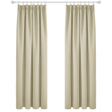 1 x RAW Customer Returns Deconovo Blackout Curtains Opaque Curtains with Gathering Tape Cold Protection, 229 x 132 cm Height x Width , Light Grey, Set of 2 - RRP €35.47