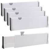 1 x RAW Customer Returns SENENQU Set of 4 Adjustable Kitchen Drawer Dividers, 33.2-55 CM Plastic Drawer Divider High - 12.7CM, Drawer Organizer for Kitchen, Dresser, Bathroom, Bedroom White  - RRP €38.3