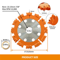 1 x RAW Customer Returns Wood cutting disc 5 125 mm - BGTEC carbide saw blade for tree roots, tree trunk, wood, hard rubber, plastic - RRP €36.99