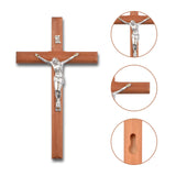 1 x RAW Customer Returns CRAFFANCY Crucifix Cross Set, Wooden Cross Necklace Crucifix Pectoral Pendant Crucifix Wall Cross Catholic Crosses with Wooden Rosary for Home Decoration - RRP €10.88