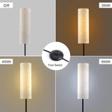 1 x RAW Customer Returns Floor lamp, LED floor lamp with 3 color temperatures 3000-6500K 12W E27 floor lamp modern reading lamp with linen lampshade foot switch retro floor lamp for living room, bedroom, 175cm - RRP €71.99