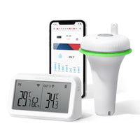 1 x RAW Customer Returns Inkbird WiFi Pool Thermometer and IBS-M2 Gateway with Temperature and Humidity Monitor, App Control, 9 Channel Monitor, Floating Thermometer for Indoor and Outdoor Pools, Aquarium, SPA - RRP €75.99