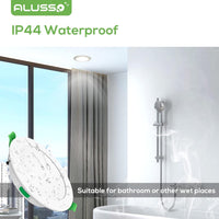 1 x RAW Customer Returns ALUSSO LED recessed spotlight 230V flat, 5W 400 lumen dimmable LED spots 230V ceiling spots, warm white 3000K  4000K cold white 6500K, LED recessed lights IP44 for bathroom, kitchen, living room, set of 12 - RRP €57.47