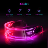 3 x RAW Customer Returns Oziral Cyberpunk LED glasses for party, LED glowing glasses, festive cool neon glasses, fast glasses rave, 7 colors 4 modes LED party glasses for party Halloween carnival bar music festival - RRP €42.33