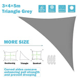 1 x RAW Customer Returns Sunal triangular awning, PES polyester waterproof, awning triangle, right angle, 95 UV protection, including fastening ropes, 3 x 4 x 5 m, grey - RRP €33.26