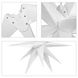 1 x RAW Customer Returns Qijieda 3D Christmas Star Illuminated Outdoor Battery with Timer - 58cm LED Christmas Star for Windows, Advent Star for Decorating Courtyard, Balcony and Garden 58cm, White  - RRP €31.99