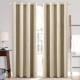 1 x RAW Customer Returns MIULEE Blackout Curtains with Eyelets Linen Look Set of 2 260 x 140 cm Taupe Curtain Opaque with Eyelets Thermal Curtain Cold Protection Curtains Living Room Bedroom Heat Insulating - RRP €56.09