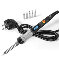 1 x RAW Customer Returns Soldering iron, SREMTCH 80W set, LCD screen soldering set 200-450 C with ON OFF switch and adjustable temperature knob, fast heating ceramic thermostat design, bonus 5 pieces tips - RRP €18.99