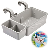 1 x RAW Customer Returns Nuenen Pool Storage Basket Set including Plastic Pool Basket Pool Cup Holder Multifunctional Pool Accessory for Above Ground Pool Swimming Pool Above Ground Frame Pool Bathtub Gray  - RRP €32.99