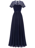 1 x RAW Customer Returns Dressystar Women s Maxi Dress Evening Dresses Elegant Wedding Bridesmaid Festive Party Dress Navy Blue S - RRP €58.74