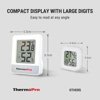 1 x RAW Customer Returns ThermoPro TP49W-6 digital mini thermo-hygrometer thermometer room thermometer 6 indoor temperature and humidity measuring device with smiley indicator - RRP €35.4