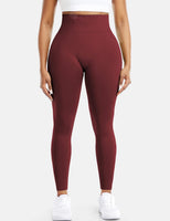 1 x RAW Customer Returns ZAAYO Scrunch Butt Sports Leggings Women s Gym Booty Fitness Opaque Long Sports Pants Tights Wine X-Small - RRP €23.59