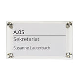 5 x RAW Customer Returns Acrylic door sign 12 x 21 cm with silver-colored pens, clear cover, office sign for self-labeling, information sign for wall mounting - RRP €107.25