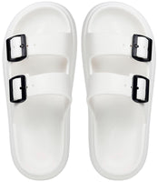 1 x Brand New Bath slippers, women s mules, men s slides, sandals, slippers, adjustable strap, bathing shoes, orthopedic non-slip slippers, summer, white-A EU39-40 - RRP €23.18