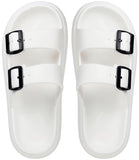 1 x Brand New Bath slippers, women s mules, men s slides, sandals, slippers, adjustable strap, bathing shoes, orthopedic non-slip slippers, summer, white-A EU39-40 - RRP €23.18