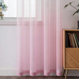 1 x RAW Customer Returns MIULEE Curtains Transparent Curtains Gradient Voile Sheer Set of 2 Curtains with Eyelets Decorative Window Curtain for Bedroom and Living Room 225 cm x 140 cm H x W White Pink - RRP €27.22