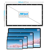 1 x RAW Customer Returns VERCORKIN Large Projector Screen 200 Inch, Outdoor 16 9 Thick Screen Material 160 Viewing Angle Foldable, Including Mounting Cord and Storage Bag 200 Inch Double-Sided White  - RRP €98.82