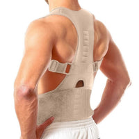 1 x RAW Customer Returns Ducomi Extreme Posture Corrector Back Women and Men with MAGNETS - Back Straightener with Shoulder Bust, Posture Corrector - Shoulder Strap Posture Correction 12 Magnets 800 Gauss Beige, S  - RRP €19.99