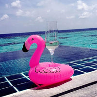 1 x RAW Customer Returns AcserGery Inflatable Drink Holder PVC Flamingo Floating Beer Holder Drinks Can Holder Bottle Holder Drink Holder for Swimming Pool Beach Pack of 10 - Pink Pink  - RRP €10.98