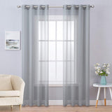 1 x RAW Customer Returns MIULEE Set of 2 Voile Curtains with Eyelets Transparent Voile Curtain Polyester Eyelet Curtain Transparent Living Room Airy Decorative Curtain for Bedroom Dark Gray 280 x 140 cm H x W Grommet Top - RRP €18.49