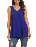 1 x Brand New AUSELILY Women s T-Shirt V Neck Sleeveless Casual Tops Summer Basic Top S, Royal Blue  - RRP €27.6