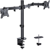 1 x RAW Customer Returns ErGear monitor mount for 2 monitors for 13-32 inch screen, monitor mount for 2 monitors, height adjustable, tiltable, swivelable, rotatable, monitor mount for 2 monitors, VESA 75 100, 8 kg per arm - RRP €49.99