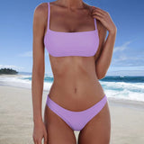 1 x RAW Customer Returns meioro Bikini Sets for Women Push Up Thong with Low Waist Swimsuit Bikini Set Swimwear Beachwear S, Light Purple  - RRP €19.82