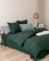 2 x Brand New MILDLY bed linen 135x200 olive green 4 pieces, 100 microfiber plain bed linen set with 2 pillowcases 80x80 cm, OekoTex certified suitable for allergy sufferers, bed linen with zipper - RRP €61.12